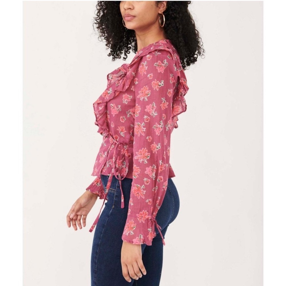 Free People Amanda Ruffle Top Sultry Combo Size XS NWT - Picture 3 of 9